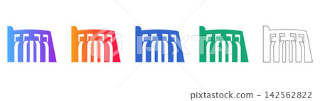 Modern Industrial Dam Icons Modern Industrial Dam Icons 142562822