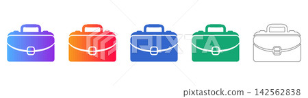 Professional Business Briefcase Icons Set Professional Business Briefcase Icons Set 142562838