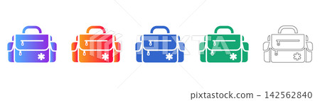 Emergency Medical Responder Bag Icons 142562840