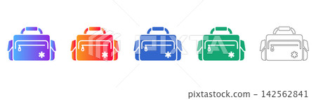 Paramedic Field Kit Bag Icons Paramedic Field Kit Bag Icons 142562841
