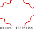 A frame with a red ribbon painted in watercolor. 142563100