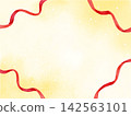 A frame with a red ribbon painted in watercolor. 142563101