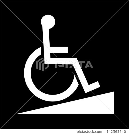 Slope pictogram (white outline version) Slope pictogram (white outline version) 142563340