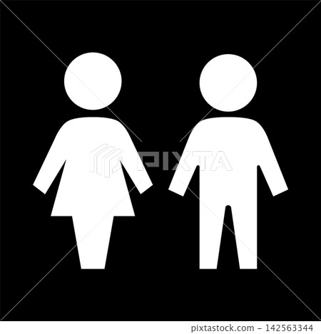 Pictogram for children's restroom (white outline version) Pictogram for children's restroom (white outline version) 142563344