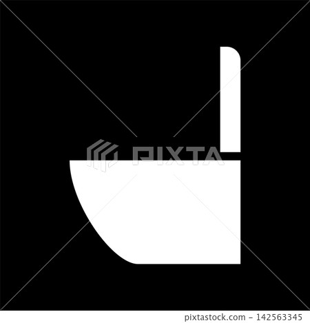 Pictogram for a Western-style toilet (white outline version) Pictogram for a Western-style toilet (white outline version) 142563345