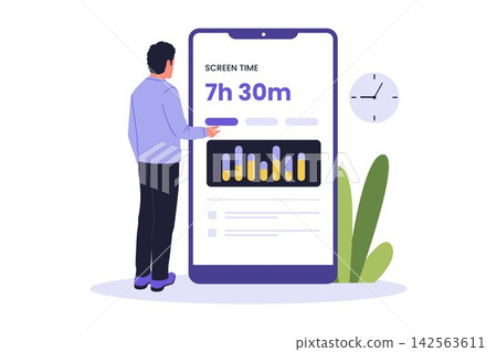 Vector of Screen Time Monitor Digital Habit Isolated Illustration Vector of Screen Time Monitor Digital Habit Isolated Illustration 142563611
