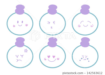 A set of facial expression icons inspired by Benzaiten (the goddess of fortune). A set of facial expression icons inspired by Benzaiten (the goddess of fortune). 142563612