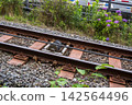 The distinctive cable car tracks 142564496