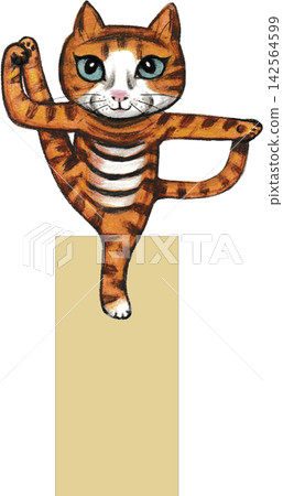 I. A cat enjoying yoga I. A cat enjoying yoga 142564599