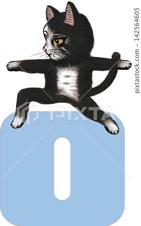 O. A cat enjoying yoga O. A cat enjoying yoga 142564605