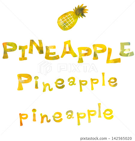 Colorful hand-drawn pineapple letter set Colorful hand-drawn pineapple letter set 142565020