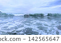 The white waves of the ocean crash dynamically. 142565647