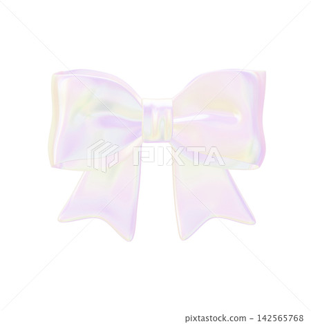 Dreamy and cute aurora-colored holographic 3D icon - Ribbon Dreamy and cute aurora-colored holographic 3D icon - Ribbon 142565768