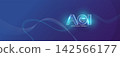 AGI Digital Wave Flow Futuristic Technology Background 142566177