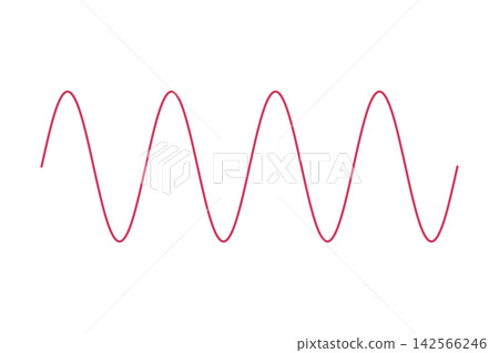 Periodic signal using a red sine wave Periodic signal using a red sine wave 142566246