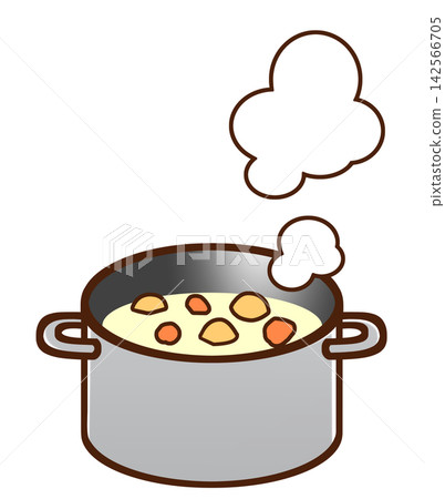 Cream stew made in a saucepan Cream stew made in a saucepan 142566705