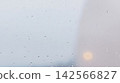 A detailed closeup view of a glass window with numerous water droplets 142566827