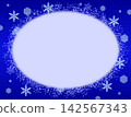 Snowflake and glittery circular frame illustration background material 142567343