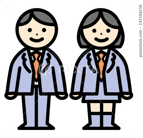身穿西裝外套的男女插圖 身穿西裝外套的男女插圖 142568256