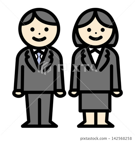 Illustration of a man and woman in a suit 142568258