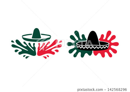 Mexican Independence Day Sombrero Hat Splash Element Mexican Independence Day Sombrero Hat Splash Element 142568296