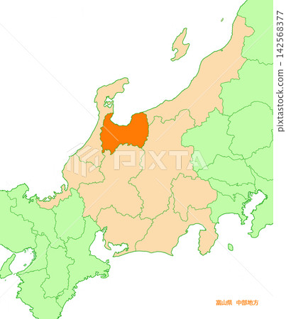富山縣,富山,無縣名,純橙色,中部地區 富山縣,富山,無縣名,純橙色,中部地區 142568377