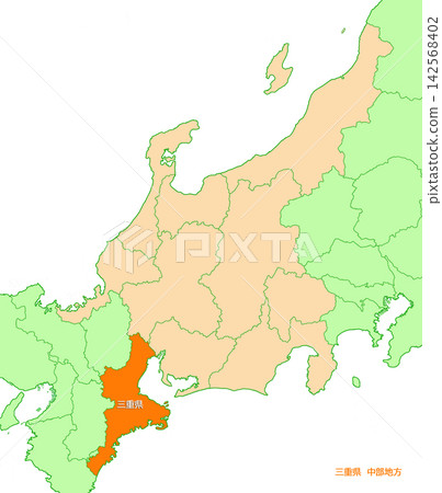 三重縣,三重,縣名已包含,純橙色,中部地區 三重縣,三重,縣名已包含,純橙色,中部地區 142568402