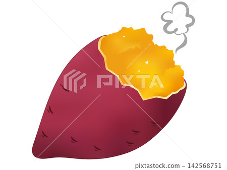 "Roasted sweet potato" with steam rising "Roasted sweet potato" with steam rising 142568751