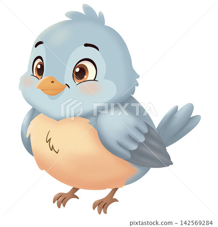 cute bird cartoon isolated on white background cute bird cartoon isolated on white background 142569284