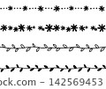 Flower and leaf decorative border set 142569453