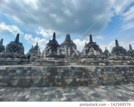 Borobudur Temple, a World Heritage Site in Yogyakarta, Indonesia, is a perfect spot for Instagram photos. Borobudur Temple, a World Heritage Site in Yogyakarta, Indonesia, is a perfect spot for Instagram photos. 142569576
