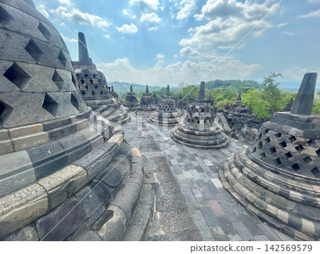 Borobudur Temple, a World Heritage Site in Yogyakarta, Indonesia, is a perfect spot for Instagram photos. Borobudur Temple, a World Heritage Site in Yogyakarta, Indonesia, is a perfect spot for Instagram photos. 142569579