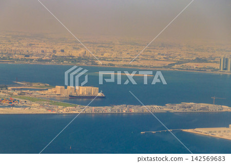 Aerial view of Doha city skyline in Qatar Aerial view of Doha city skyline in Qatar 142569683