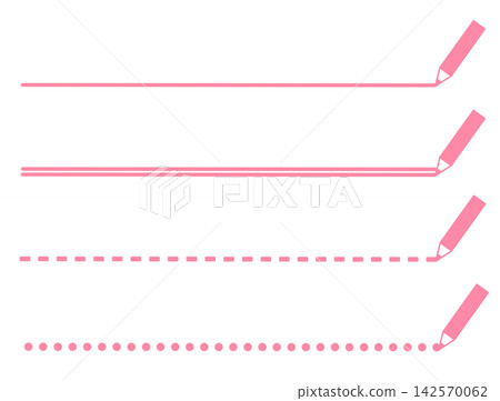 用粉紅色鉛筆繪製的簡單線條畫。 142570062