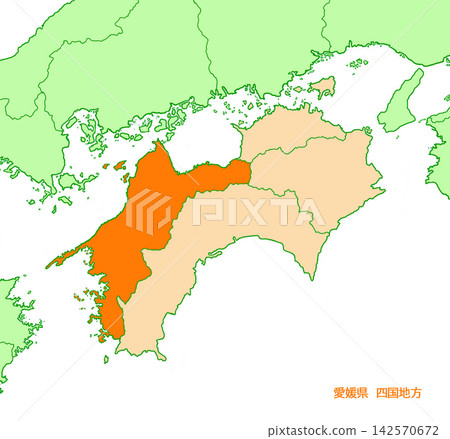愛媛縣，愛媛，無縣名，純橙色，四國地區 142570672