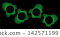 Radial rays design elements set. Neon green equalizer logos. Radial wavy frame. Circular wave, radial spectrum. Voice flat symbols. Depicting audio music simple icons. Sound ring layout.  142571199