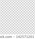 Mermaid, snake or dragon scales background. Fish seamless scale pattern. Japanese ornament. Water wave, roof tiles wallpaper. Snake, fish skin endless minimalist design.Mermaid tail white line pattern 142571201