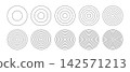 Coaching wheel from 1 to 10 concentric circles. Polar grid graph paper. Life blank. Diagram divided on ten round segments. Habits tracker of wheel of life. 142571213