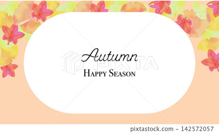 Watercolor-style autumn frame background material Watercolor-style autumn frame background material 142572057