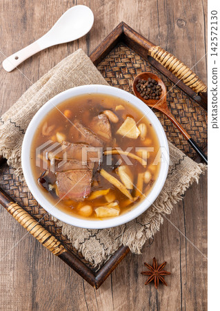 beef Hu La Tang, Traditional Chinese Peppery Breakfast Soup 142572130