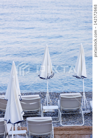 A view of the beach in Nice, southern France, in the middle of summer. A view of the beach in Nice, southern France, in the middle of summer. 142572668
