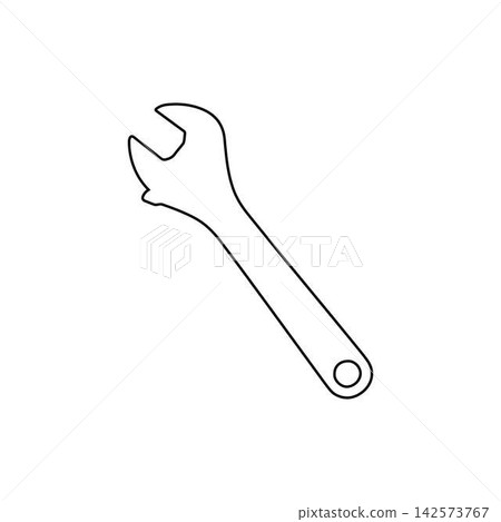 wrench outline icon adjustable spanner tool illustration wrench outline icon adjustable spanner tool illustration 142573767