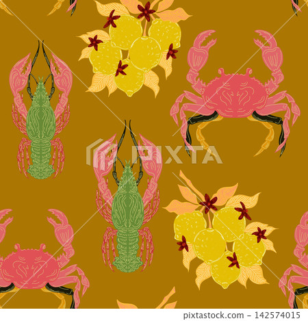 seamless pattern with tropical plants and flowers seamless pattern with tropical plants and flowers 142574015