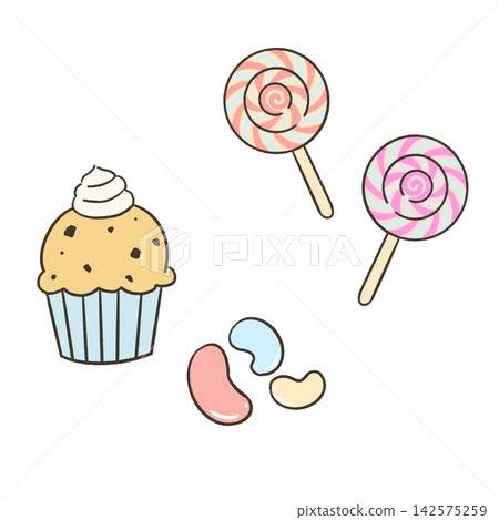 Simple hand-drawn sweets Simple hand-drawn sweets 142575259