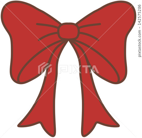 Large red ribbon bow Large red ribbon bow 142575286