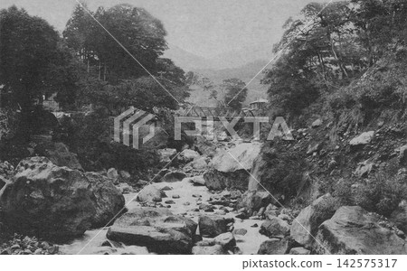 老照片,1918-1933年,箱根,早川和宮城野橋 老照片,1918-1933年,箱根,早川和宮城野橋 142575317