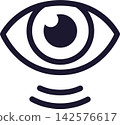 Eye and vision line icon 142576617