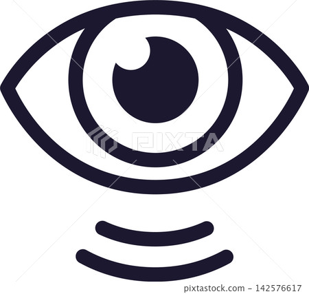 Eye and vision line icon Eye and vision line icon 142576617