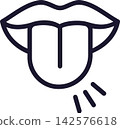 Mouth and tongue line icon 142576618