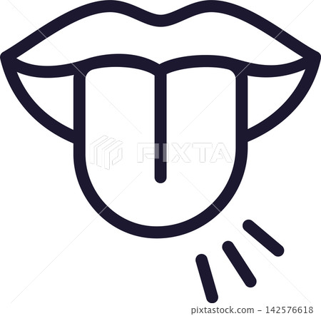 Mouth and tongue line icon Mouth and tongue line icon 142576618
